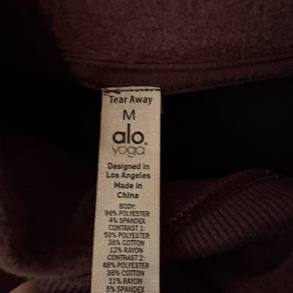 Alo Yoga Luxe Velour Hoodie Raisin Medium NWOT - Picture 3 of 5